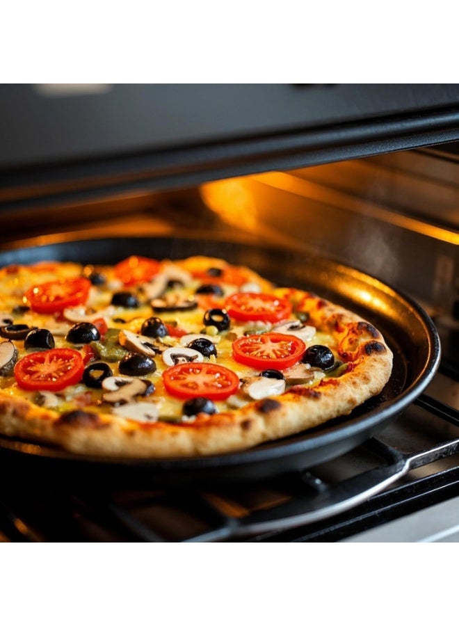 YelaJoy 4-Pcs Pizza Pan with Holes 12 Inch, Nonstick Pizza Tray for Oven, Round Perforated Carbon Steel Pizza Baking Pans Pizza Bakeware for Home Restaurant Kitchen Baking - Image 4